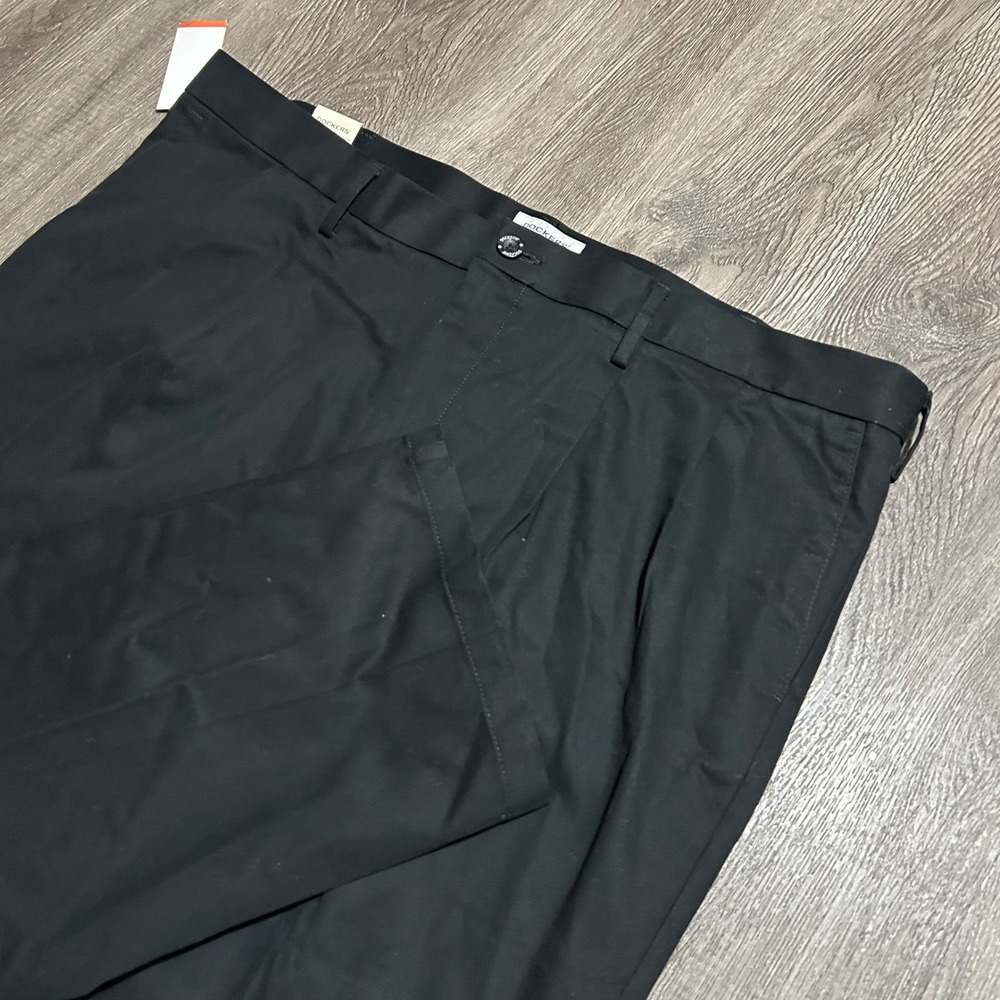 Dockers Signature Khaki 42x30 Black Pleated Classic Fit Stretch Pants New NWT